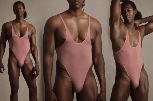 A - Leotard / wrestling singlet / thong for guys in nude color