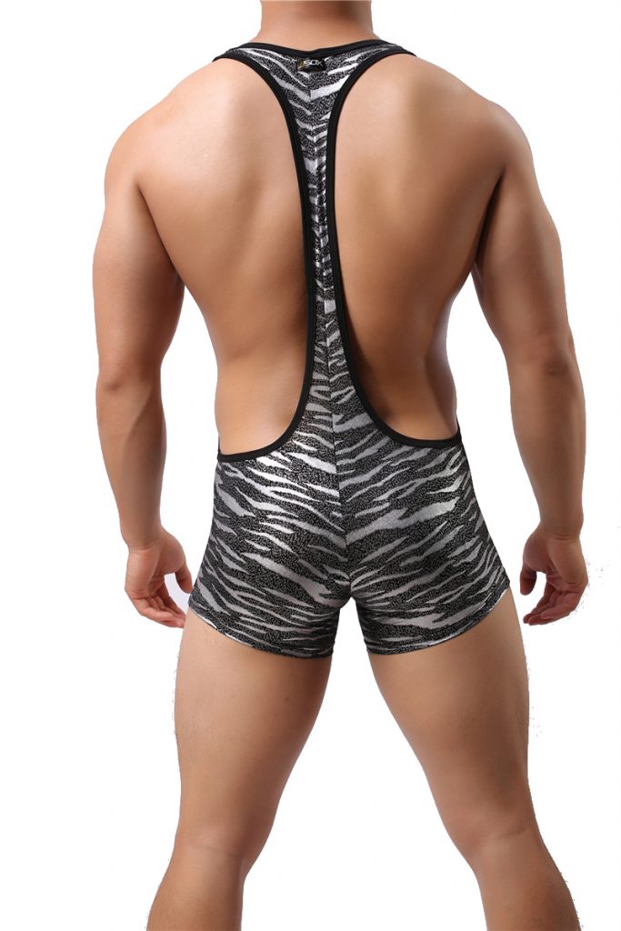 Mankini Leopard Print Underwear - Shorts Leather Bodysuits