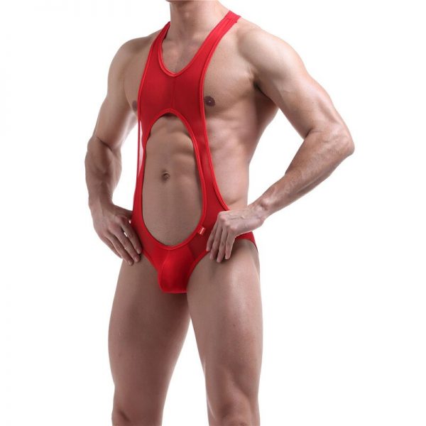 Men Undershirts Jock Strap Sexy Mesh Transparente Underwear Slips Hombre Singlet Bodysuits Wrestle Jumpsuits One piece 2 - Mankini Store
