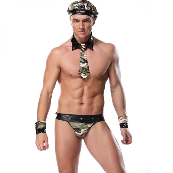 New Arrival Super Sexy Men 3pcs Mankini Thong gay Underwear Set Hot Erotic Camouflage Costume Lingerie 1 - Mankini Store
