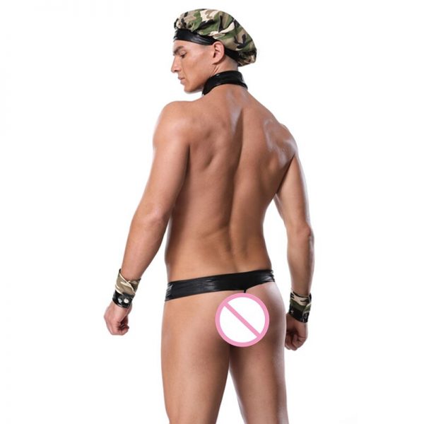 New Arrival Super Sexy Men 3pcs Mankini Thong gay Underwear Set Hot Erotic Camouflage Costume Lingerie 4 - Mankini Store