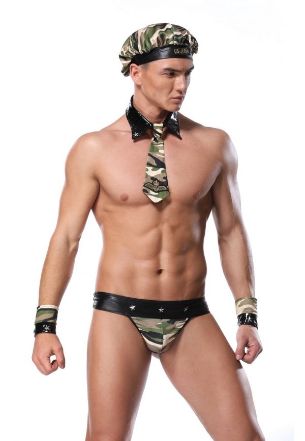 New Arrival Super Sexy Men 3pcs Mankini Thong gay Underwear Set Hot Erotic Camouflage Costume Lingerie 5 - Mankini Store