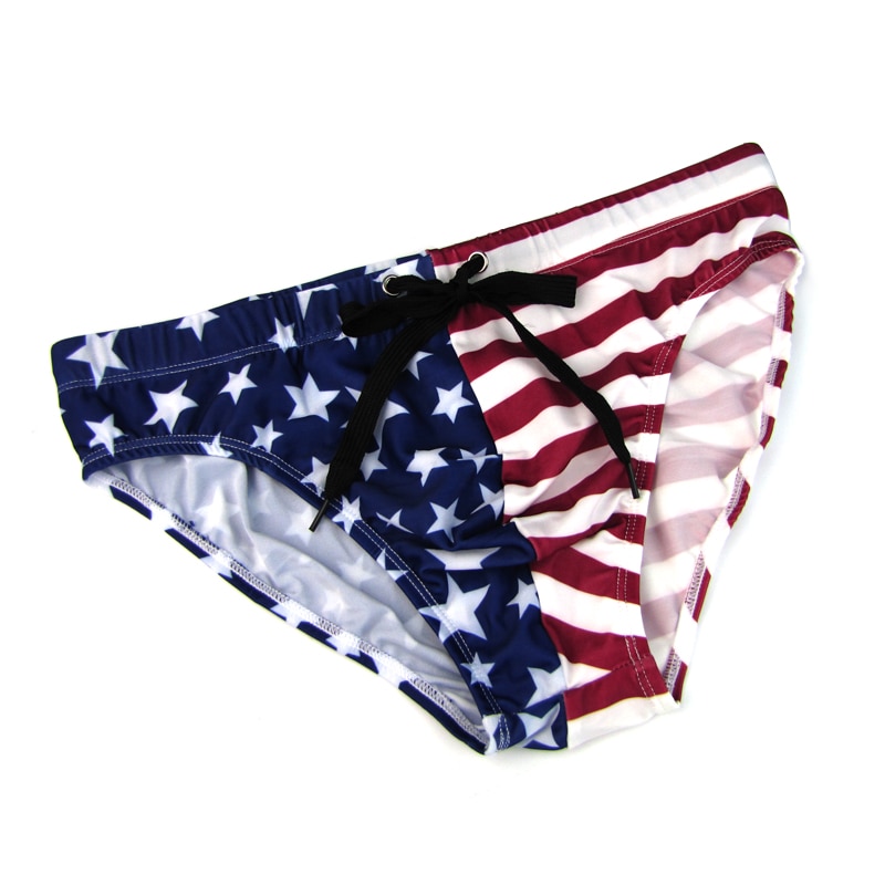 American Flag Mankini Swimwear Men's Swimming Trunks