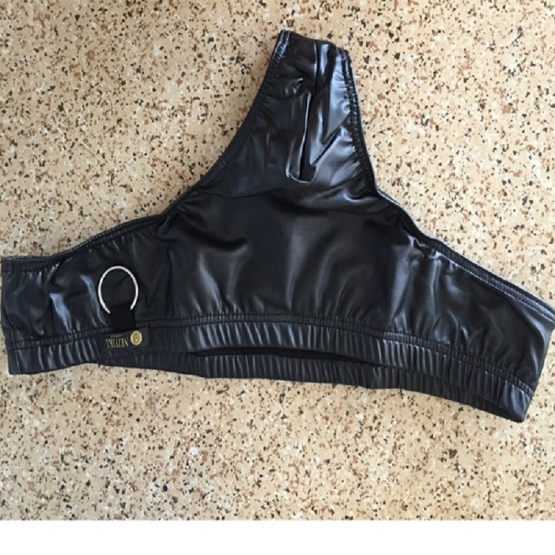 Sexy Black PU Faux Leather Underwear Men Mankini
