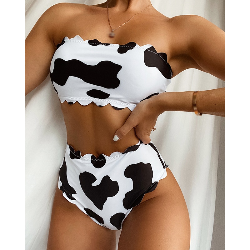 The Cow Print Bikini – Female High Waist 2 Pieces Swimsuit